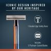 King C. Gillette Men's Double Edge Safety Razor with 5 Double Edge Refill Blades, Chrome