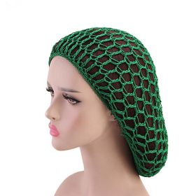 Ladies Hand Crocheted Drooping Hair Net, Hair Care Long Net Bag, Mesh Night Cap (Color: Green)