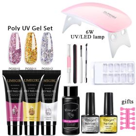 Nail Extension Gel Set Crystal UV Phototherapy (Option: 7style-USB)