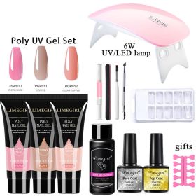 Nail Extension Gel Set Crystal UV Phototherapy (Option: 6style-USB)