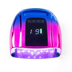 Nail Light Therapy Machine 96W High Power Quick Dry Smart Wireless UV (Option: Gradient blue-EU)