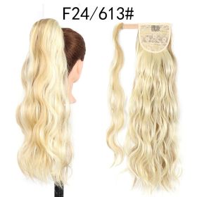 Invisible Velcro Big Wave Ponytail Chemical Fiber Curly Hair (Option: F24613)