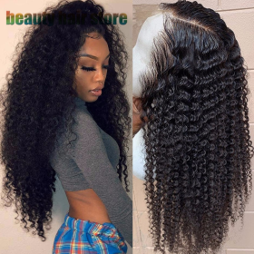 Brazilian Kinky Curly Lace Front Human Hair Wigs (Option: 8inch)