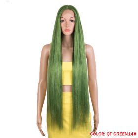 Long Straight Hair Synthetic Fiber Headgear (Option: QT GREEN14)