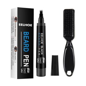 Beard Refill Pen Kit Waterproof Beard Tracing (Color: Black)