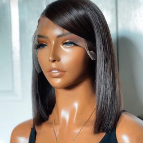 Super Double Drawn 13x4 Brown Lace Frontal Wig (Option: 8ich)