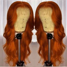 European And American Dark Orange Wig Hair Set Smooth Hair (Option: 150Density-16inch)